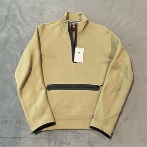 Nike Sporstwear Sweater Mens Small Olive Tech Fleece 1/2 Zip Sweatshirt